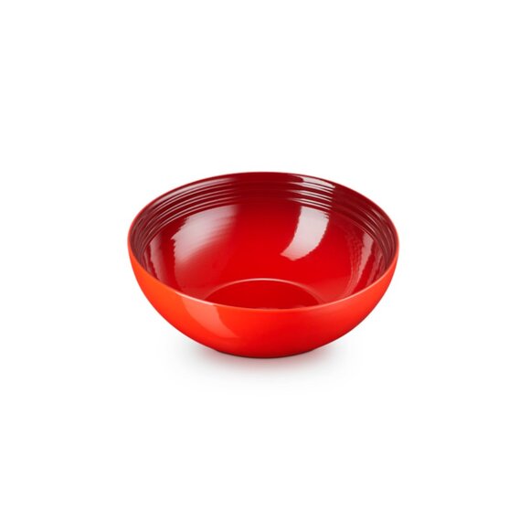 Le Creuset Stoneware Vancouver Serving Bowl 2 3/8 qt 9 3/8 in Cerise Red NEW - Picture 2 of 12